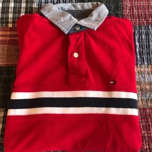 Tommy Hilfiger Small Custom Polo - Red with Stripe